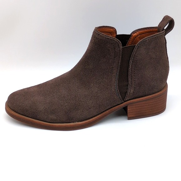 Lucky Brand Shoes - Lucky Brand Shoes Womens LK-Pogan Gray 7.5 Suede Ankle Boot Stretch Comfort